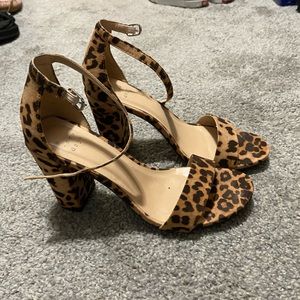 Leopard chunky heels